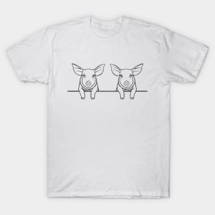 Piggies in Love - cute farm animal design - light colors T-Shirt